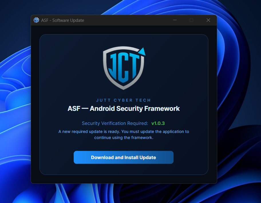 ASF App Update Notification Screenshot